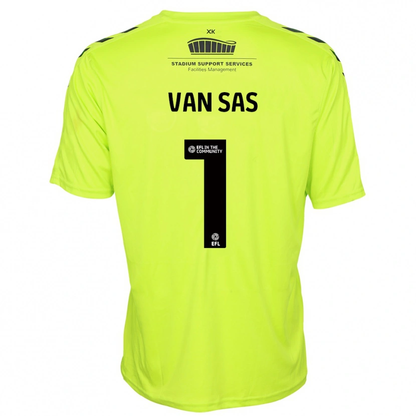 Danxen Heren Mikki van Sas #1 Fluorescerend Groen Keepersshirt 2025/26 T-Shirt België