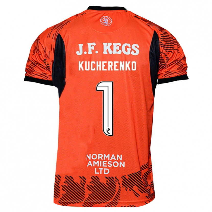 Danxen Heren Yevgeniy Kucherenko #1 Oranje Zwart Keepersshirt 2025/26 T-Shirt België