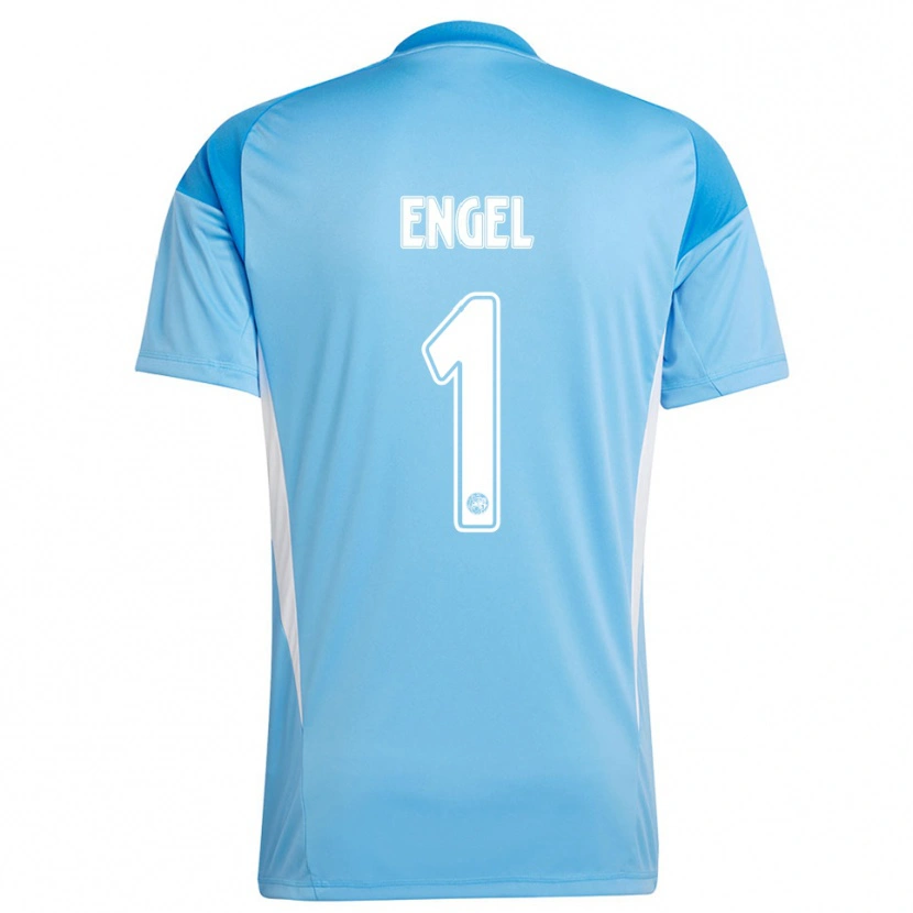 Danxen Heren Mark Engel #1 Lichtblauw Wit Keepersshirt 2025/26 T-Shirt België