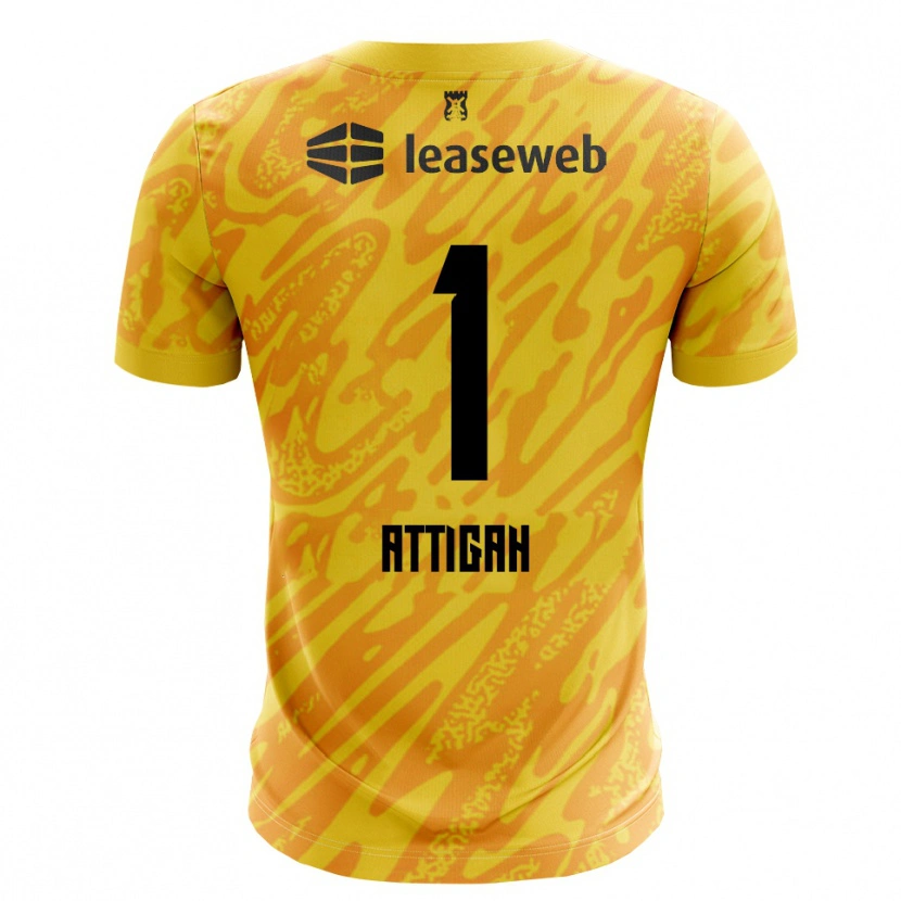 Danxen Heren Quenten Attigah #1 Oranje Geel Zwart Keepersshirt 2025/26 T-Shirt België