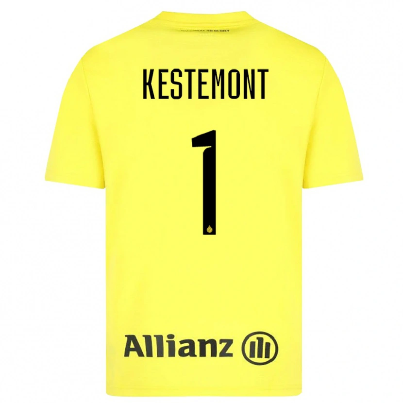Danxen Heren Thibeau Kestemont #1 Geel Zwart Keepersshirt 2025/26 T-Shirt België