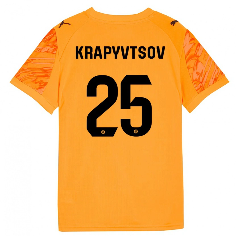 Danxen Heren Vladyslav Krapyvtsov #25 Oranje Zwart Keepersshirt 2025/26 T-Shirt België
