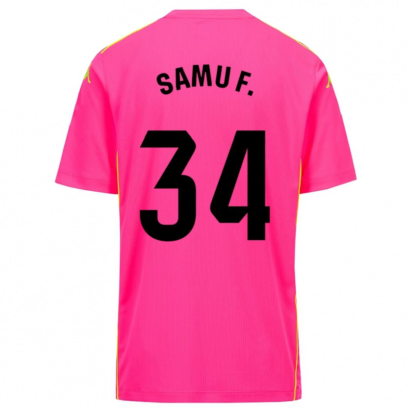 Danxen Heren Samu Fernández #34 Diep Roze Zwart Keepersshirt 2025/26 T-Shirt België