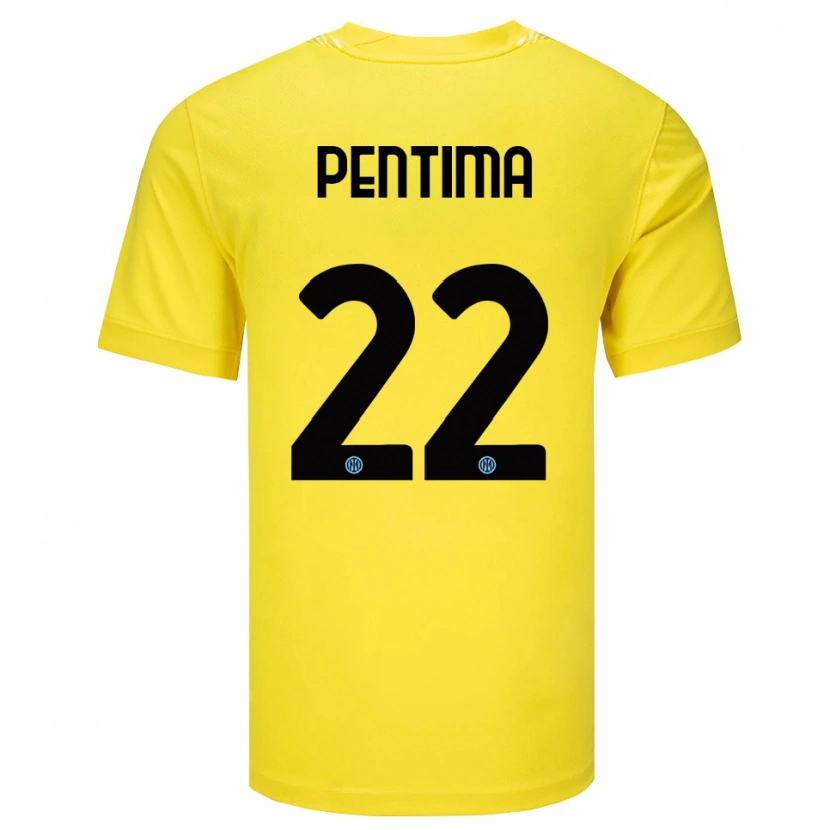 Danxen Heren Alessandro Pentima #22 Licht Geel Zwart Keepersshirt 2025/26 T-Shirt België