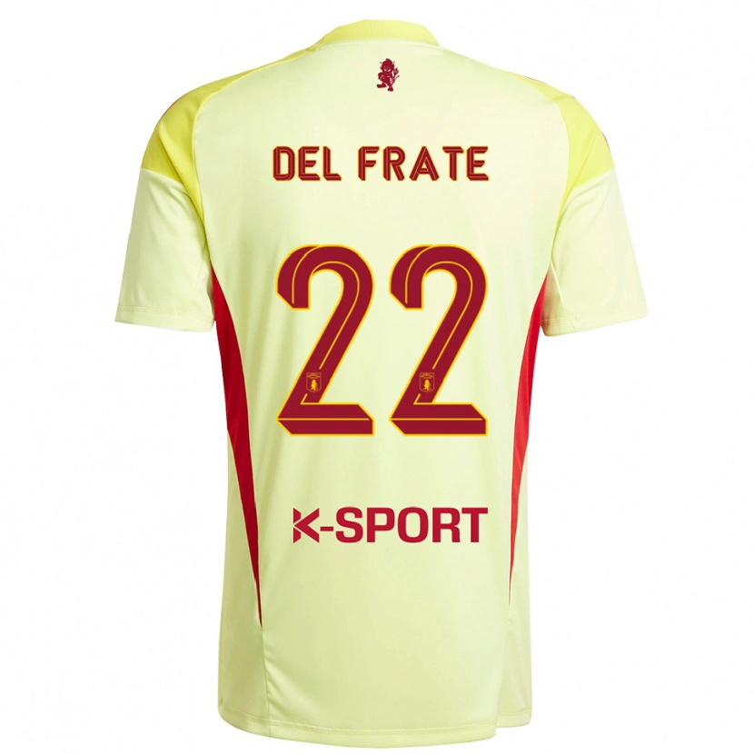 Danxen Heren Federico Del Frate #22 Licht Geel Rood Keepersshirt 2025/26 T-Shirt België