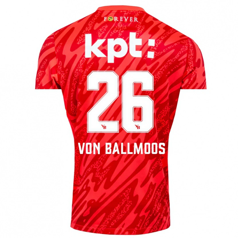 Danxen Heren David von Ballmoos #26 Rood Wit Keepersshirt 2025/26 T-Shirt België