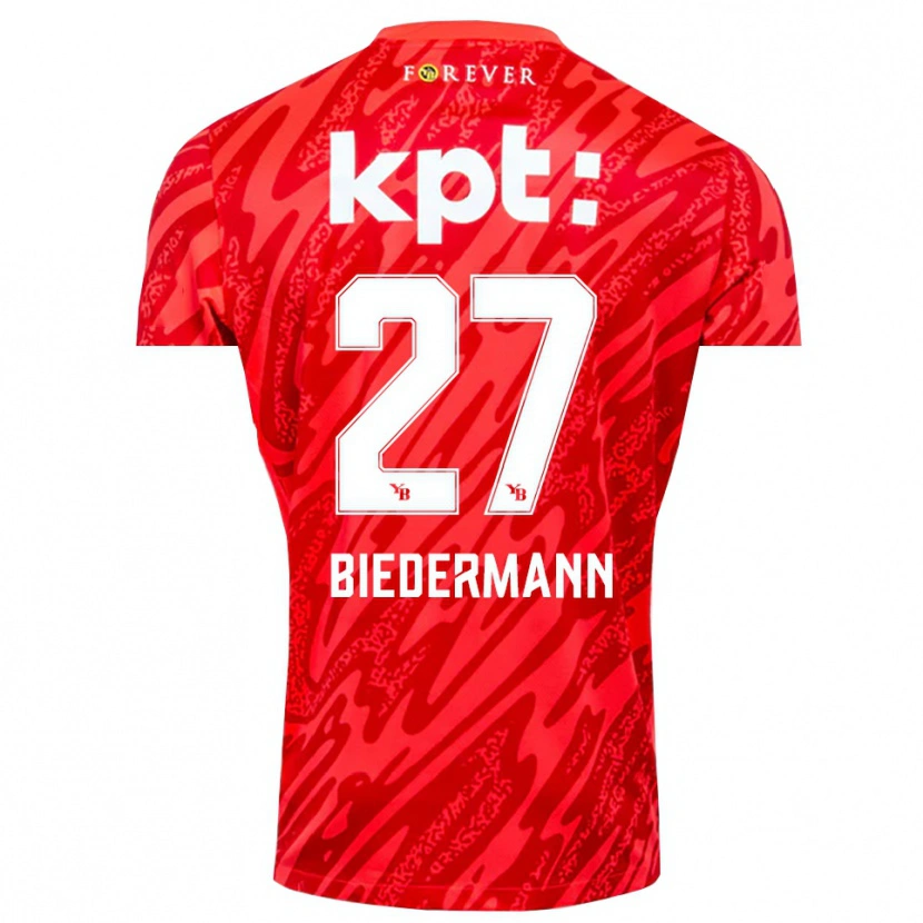 Danxen Heren Tamara Biedermann #27 Rood Wit Keepersshirt 2025/26 T-Shirt België