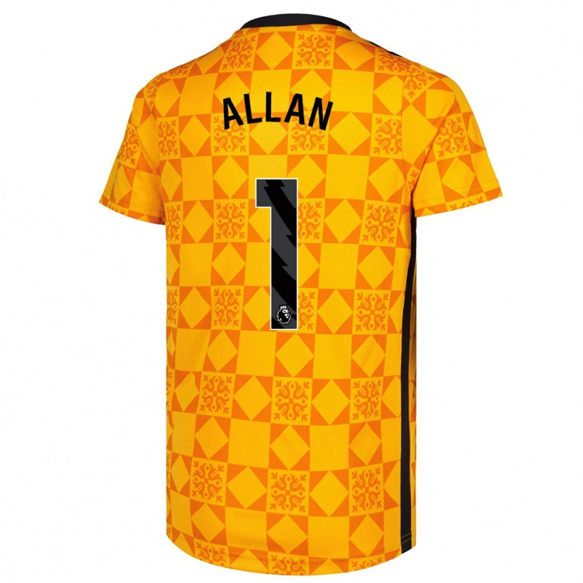 Danxen Heren Isaac Allan #1 Geel Zwart Keepersshirt 2025/26 T-Shirt België