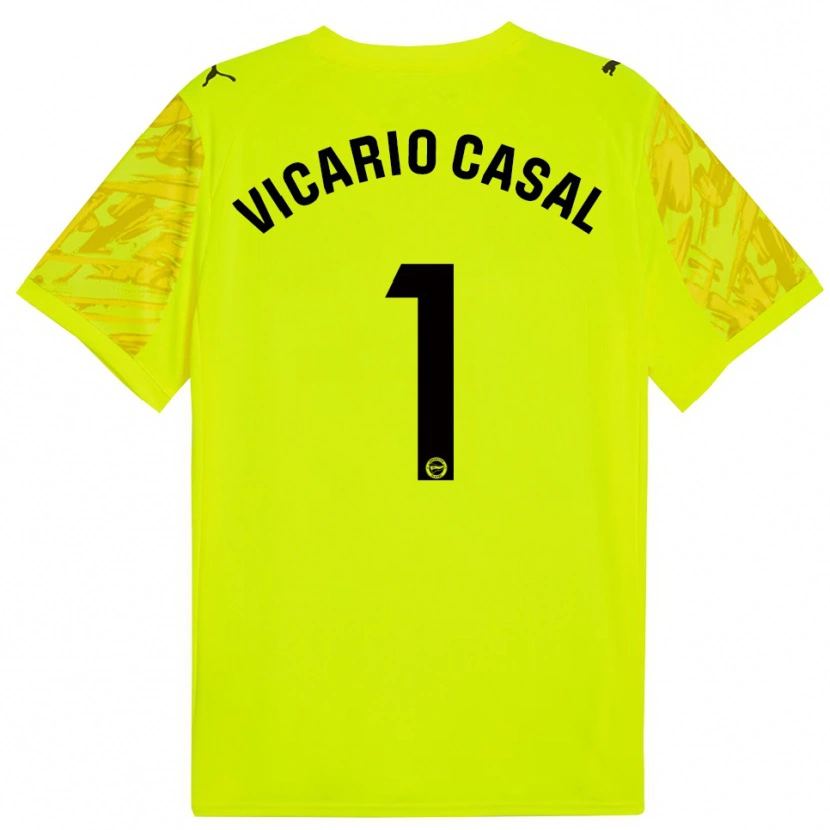 Danxen Heren Jimena Vicario Casal #1 Geel Zwart Keepersshirt 2025/26 T-Shirt België