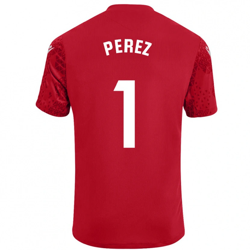 Danxen Heren Fer Pérez #1 Rood Wit Keepersshirt 2025/26 T-Shirt België