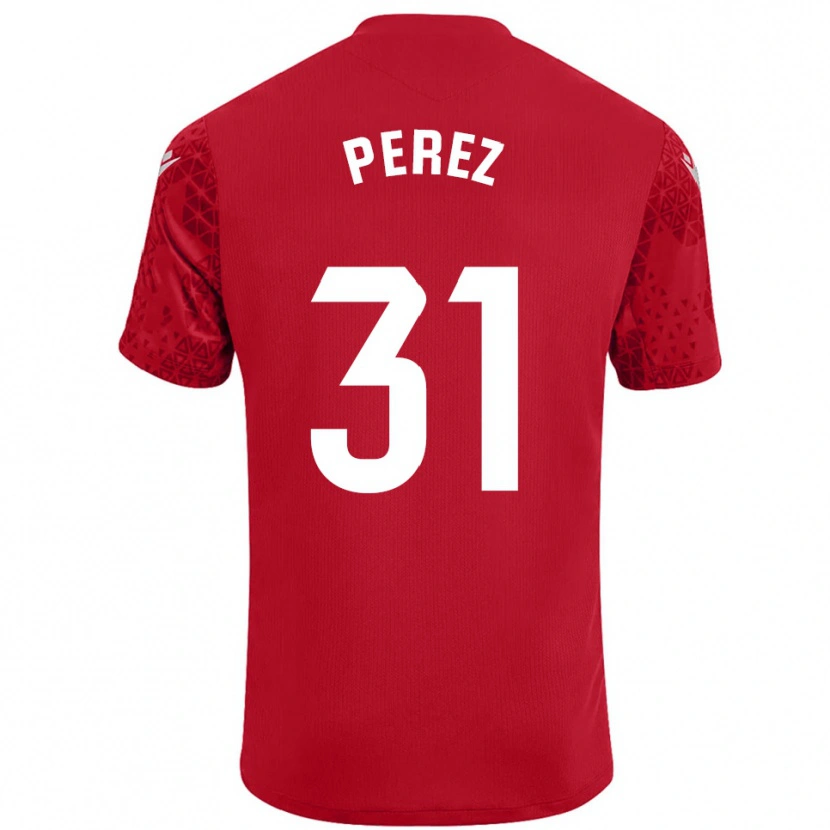 Danxen Heren Ángel Pérez #31 Rood Wit Keepersshirt 2025/26 T-Shirt België