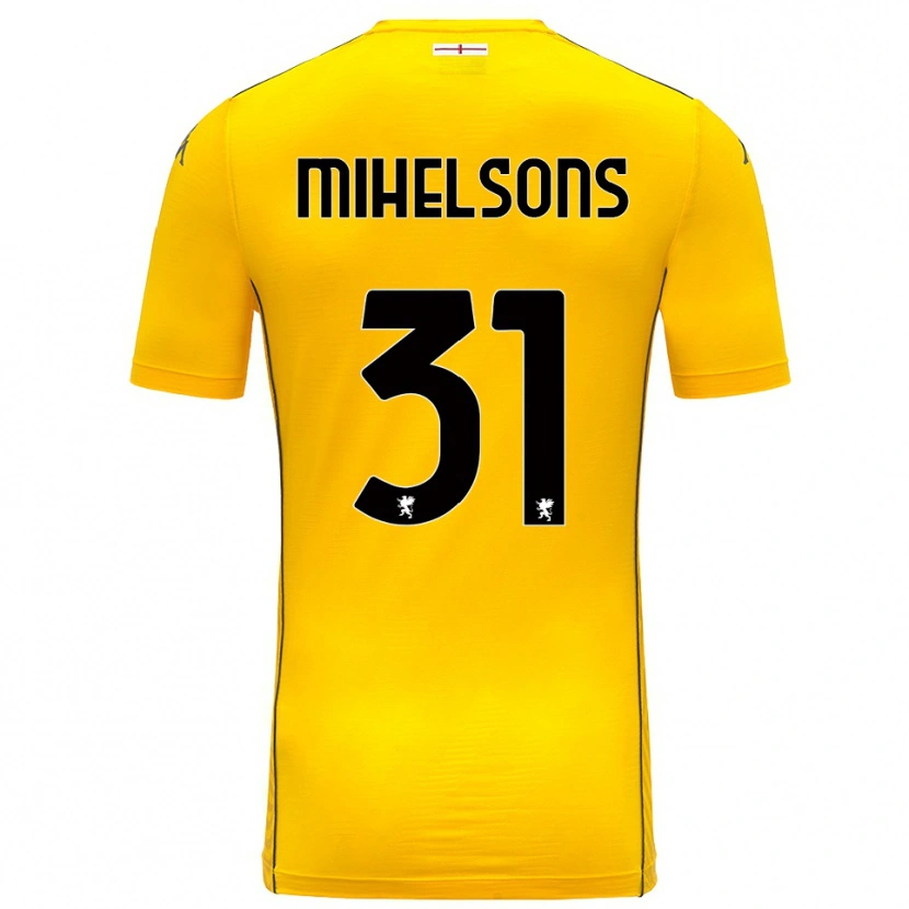 Danxen Heren Rendijs Mihelsons #31 Donker Geel Zwart Keepersshirt 2025/26 T-Shirt België