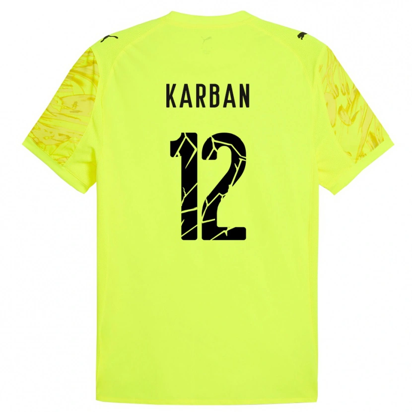 Danxen Heren Yevheniia Karban #12 Groen Geel Keepersshirt 2025/26 T-Shirt België