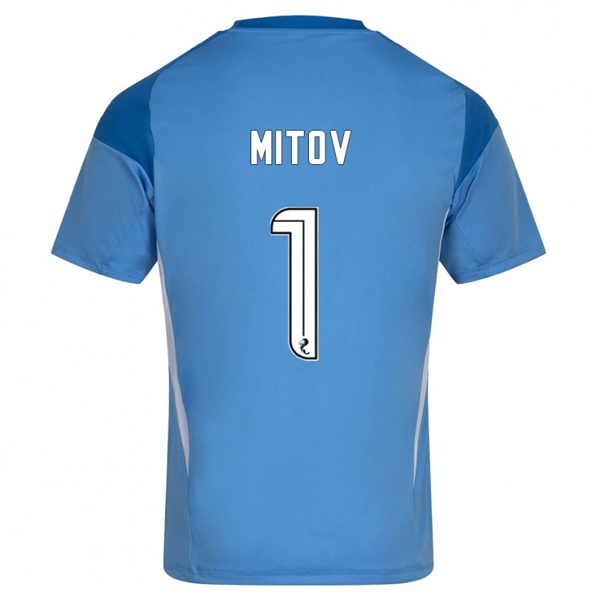 Danxen Dames Dimitar Mitov #1 Blauw Wit Keepersshirt 2025/26 T-Shirt België