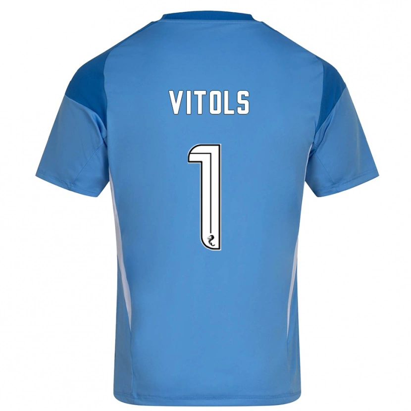 Danxen Dames Rodrigo Vitols #1 Blauw Wit Keepersshirt 2025/26 T-Shirt België