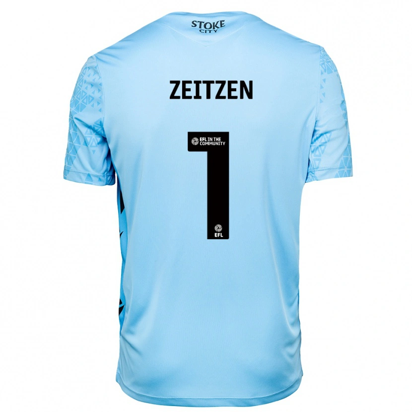 Danxen Dames Michael Zeitzen #1 Hemelsblauw Zwart Keepersshirt 2025/26 T-Shirt België