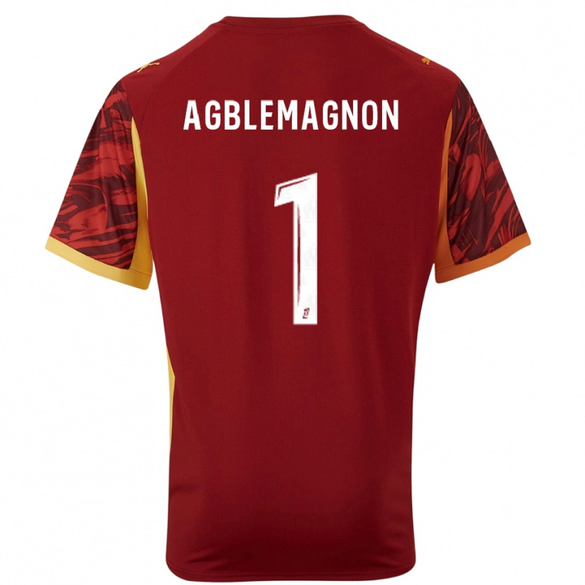 Danxen Dames Jordan Agblemagnon #1 Bordeaux Bruin Keepersshirt 2025/26 T-Shirt België
