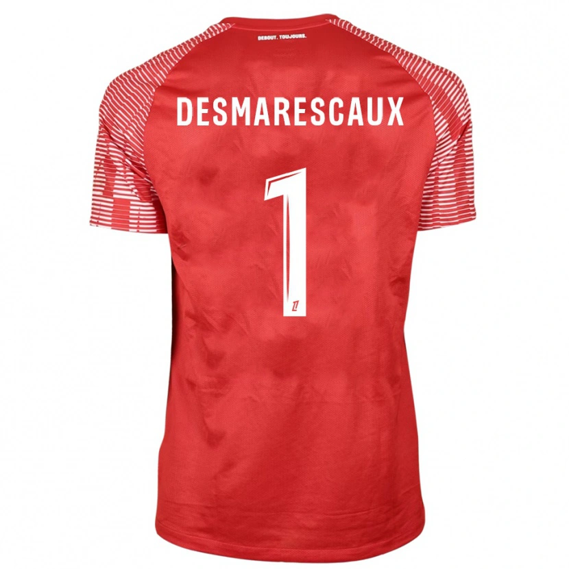 Danxen Dames Émile Desmarescaux #1 Rood Wit Keepersshirt 2025/26 T-Shirt België