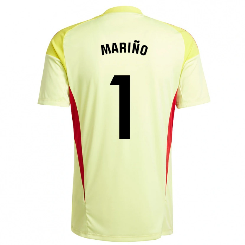Danxen Dames Diego Mariño #1 Lichtgeel Rood Keepersshirt 2025/26 T-Shirt België