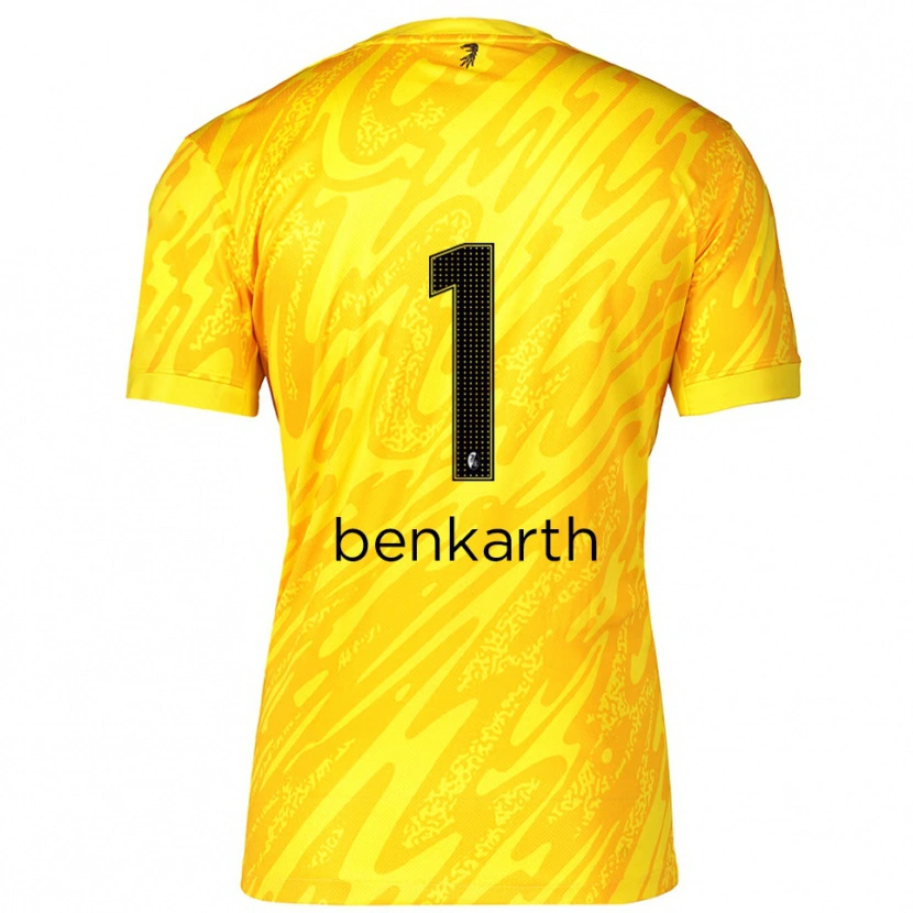 Danxen Dames Laura Benkarth #1 Geel Zwart Keepersshirt 2025/26 T-Shirt België