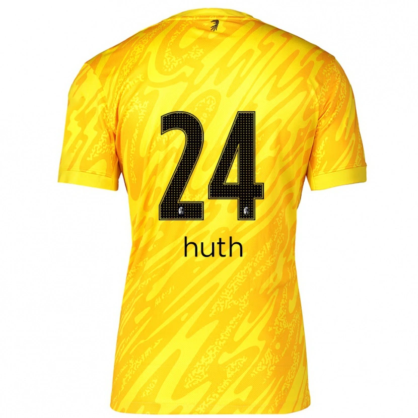 Danxen Dames Jannik Huth #24 Geel Zwart Keepersshirt 2025/26 T-Shirt België