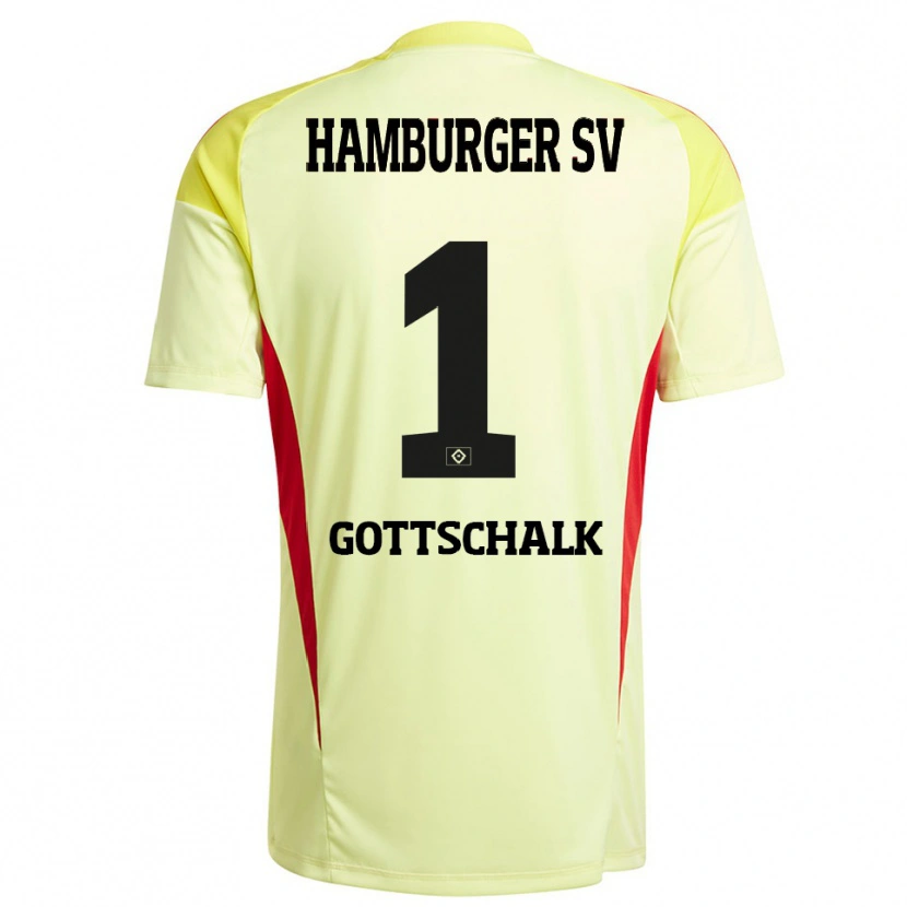Danxen Dames Juri Gottschalk #1 Geel Zwart Rood Keepersshirt 2025/26 T-Shirt België