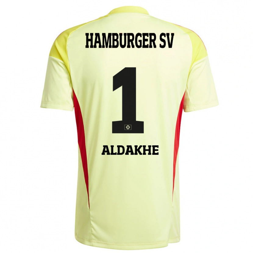 Danxen Dames Ather Aldakhe #1 Geel Zwart Rood Keepersshirt 2025/26 T-Shirt België