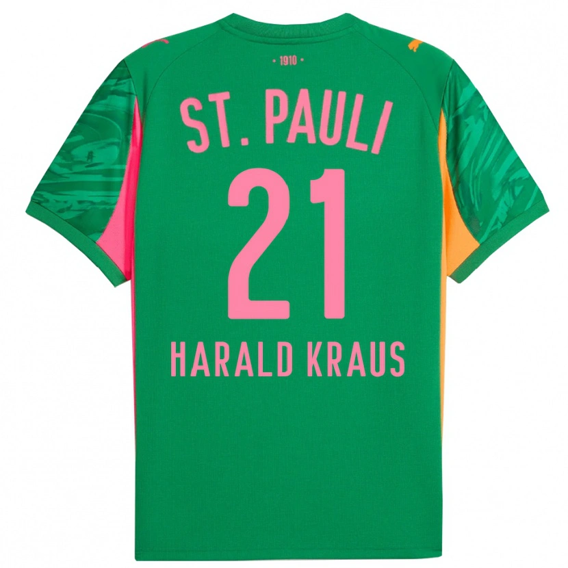 Danxen Dames Stefan Harald Kraus #21 Groen Oranje Roze Keepersshirt 2025/26 T-Shirt België