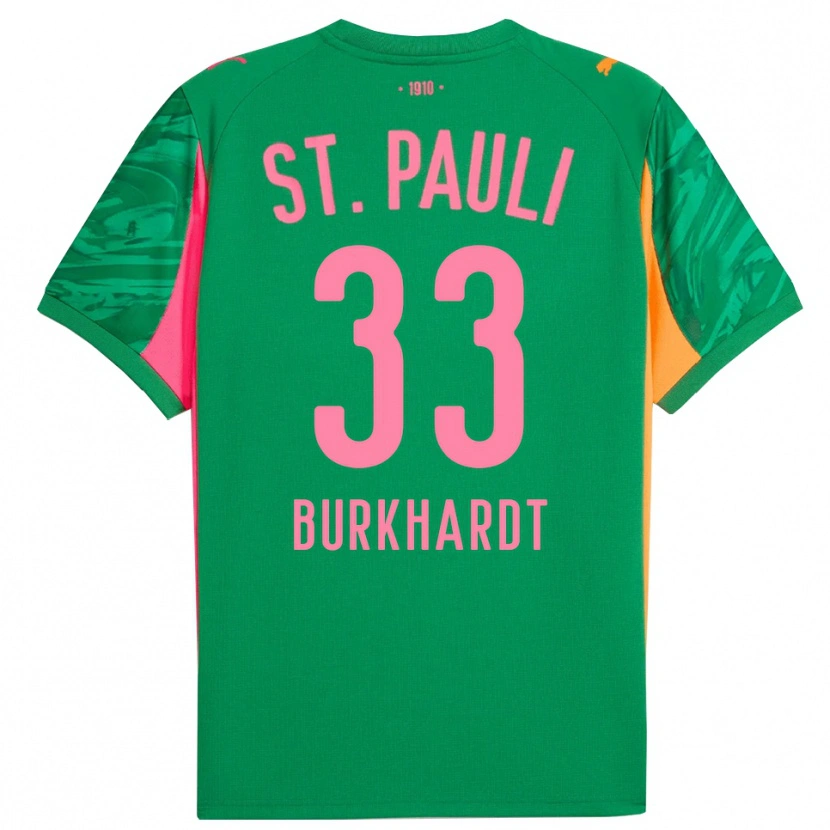 Danxen Dames Jannik Burkhardt #33 Groen Oranje Roze Keepersshirt 2025/26 T-Shirt België