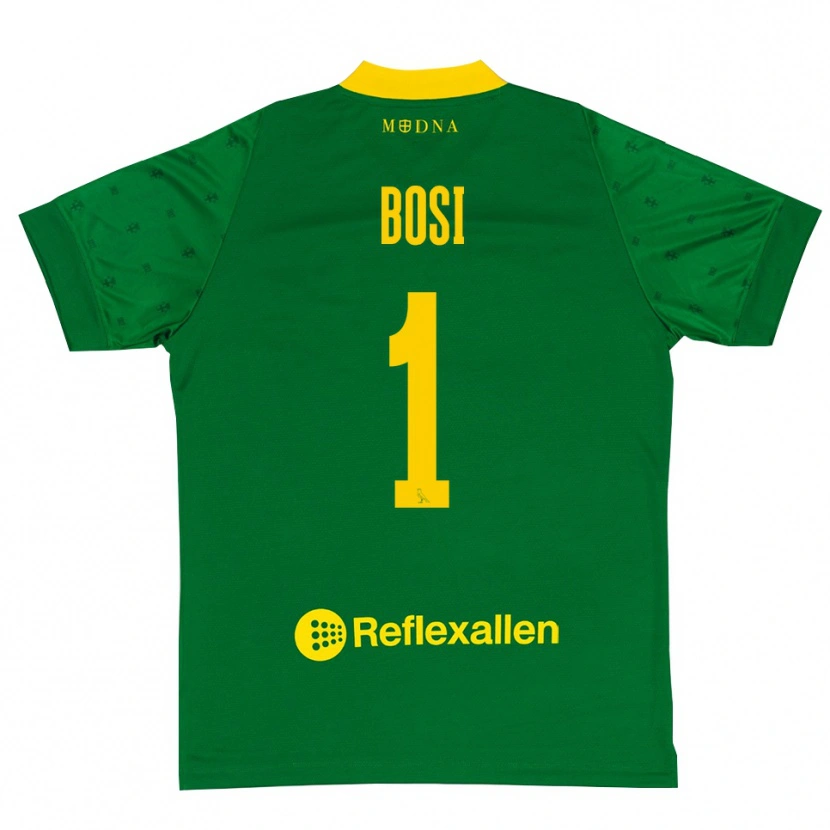 Danxen Dames Matteo Bosi #1 Groen Geel Keepersshirt 2025/26 T-Shirt België