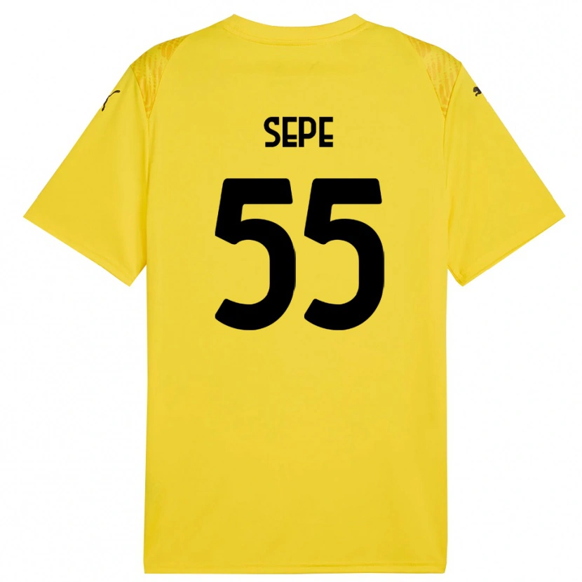 Danxen Dames Luigi Sepe #55 Geel Zwart Keepersshirt 2025/26 T-Shirt België