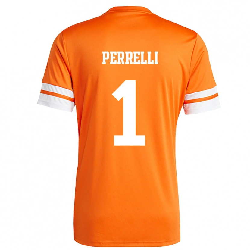 Danxen Dames Samuele Perrelli #1 Oranje Wit Keepersshirt 2025/26 T-Shirt België