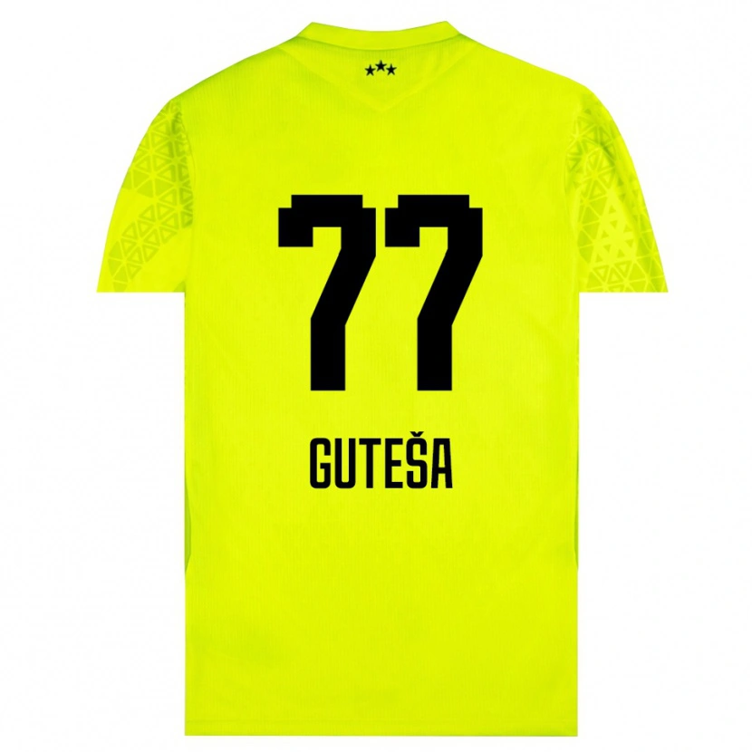 Danxen Dames Ivan Guteša #77 Geel Groen Zwart Keepersshirt 2025/26 T-Shirt België