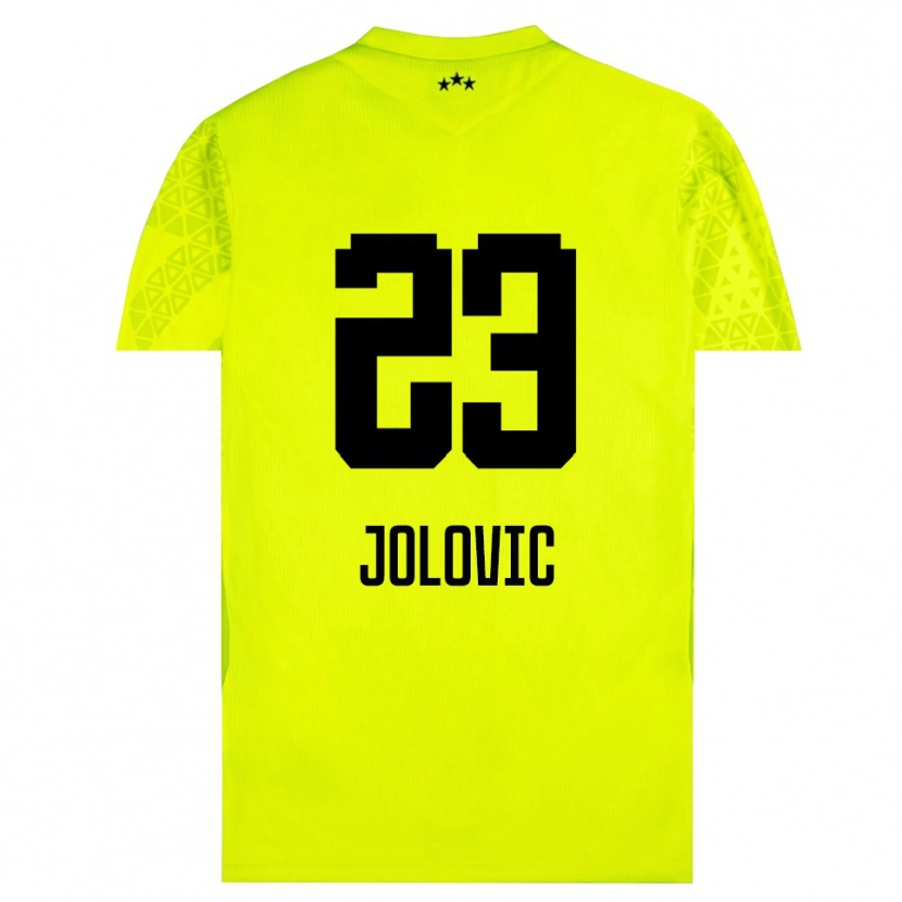Danxen Dames Bogdan Jolovic #23 Geel Groen Zwart Keepersshirt 2025/26 T-Shirt België
