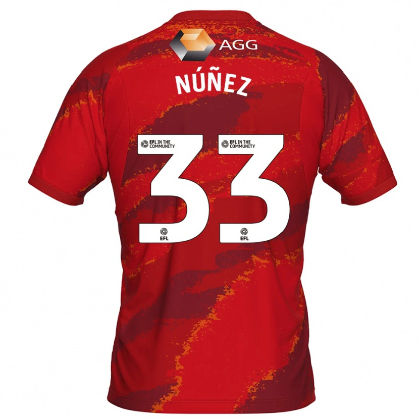 Danxen Dames Anthony Núñez #33 Rood Wit Keepersshirt 2025/26 T-Shirt België