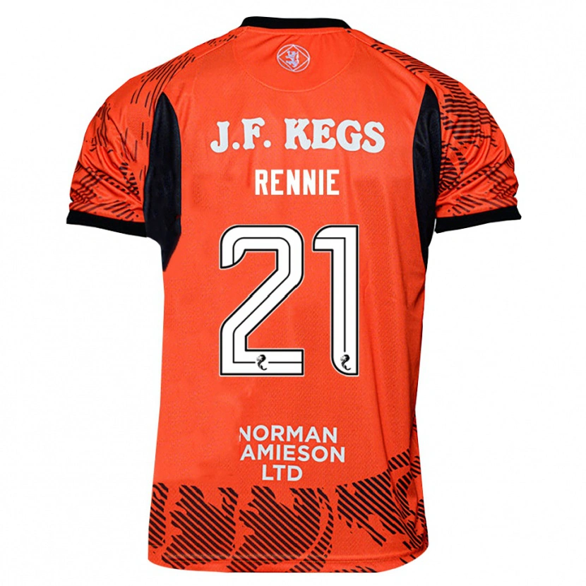 Danxen Dames Beth Rennie #21 Oranje Zwart Keepersshirt 2025/26 T-Shirt België