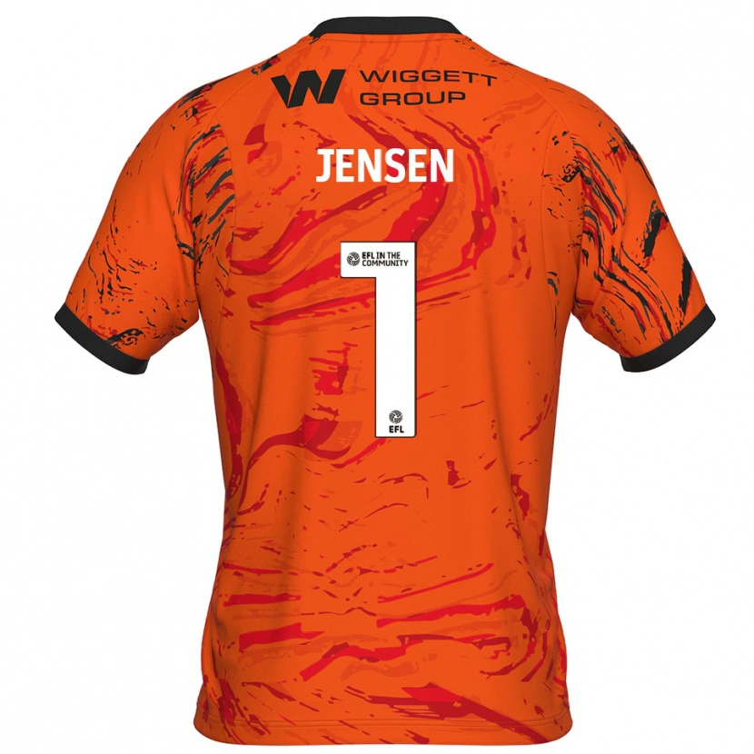 Danxen Dames Lukas Jensen #1 Oranje Zwart Keepersshirt 2025/26 T-Shirt België