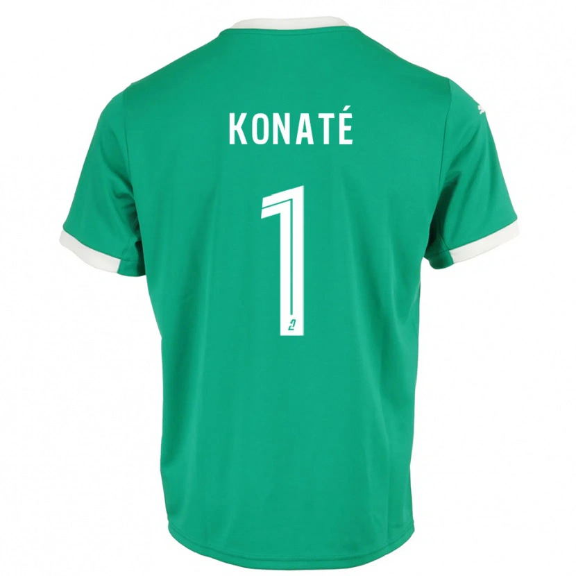 Danxen Dames Hillel Konaté #1 Groen Wit Keepersshirt 2025/26 T-Shirt België