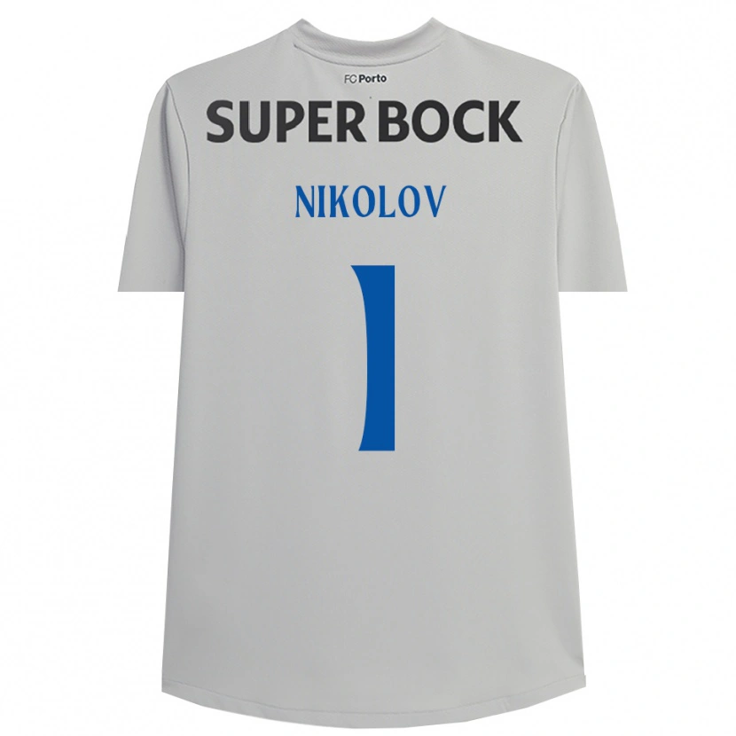 Danxen Dames Antoni Nikolov #1 Lichtgrijs Zwart Keepersshirt 2025/26 T-Shirt België