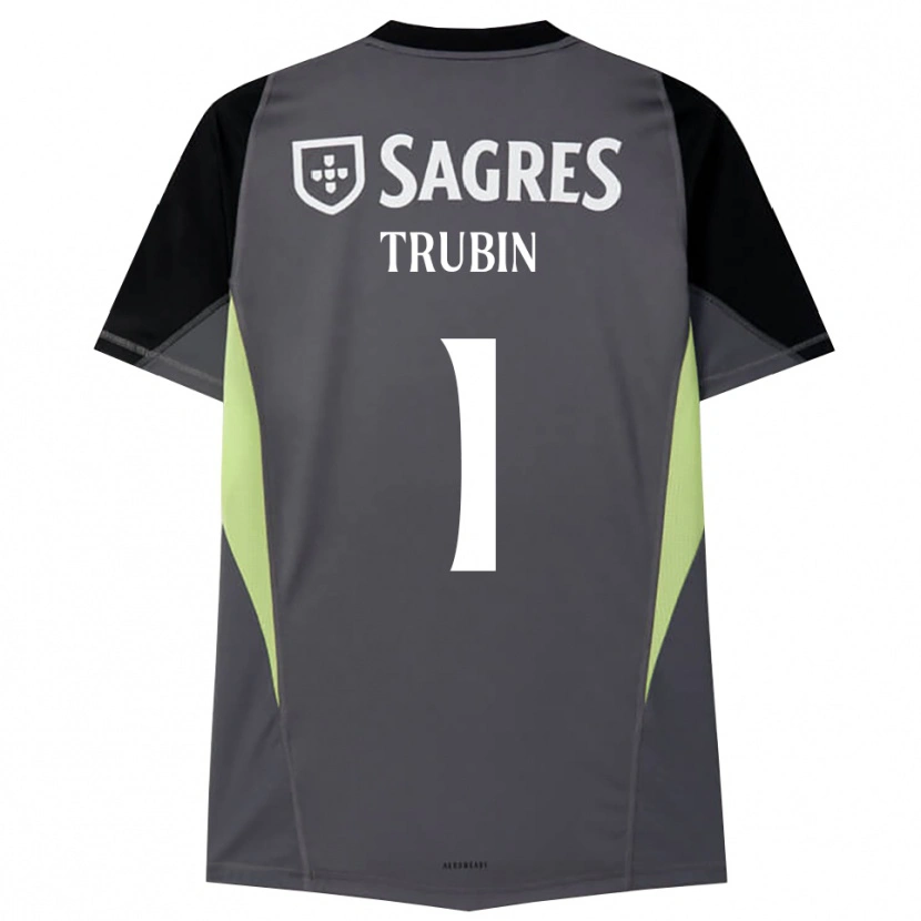 Danxen Dames Anatoliy Trubin #1 Donkergrijs Zwart Keepersshirt 2025/26 T-Shirt België