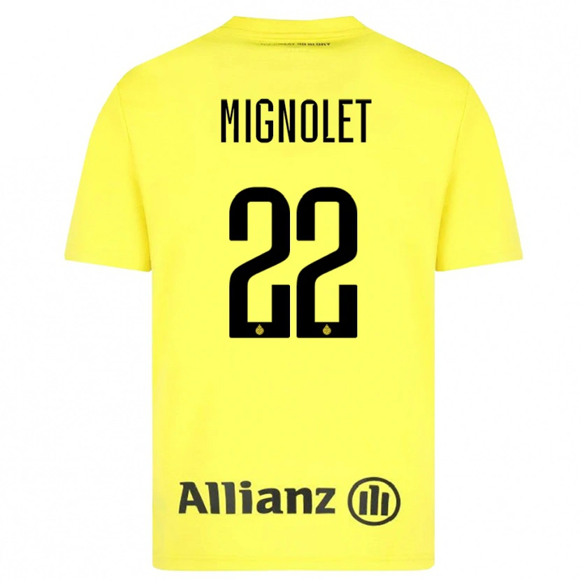 Danxen Dames Simon Mignolet #22 Geel Zwart Keepersshirt 2025/26 T-Shirt België