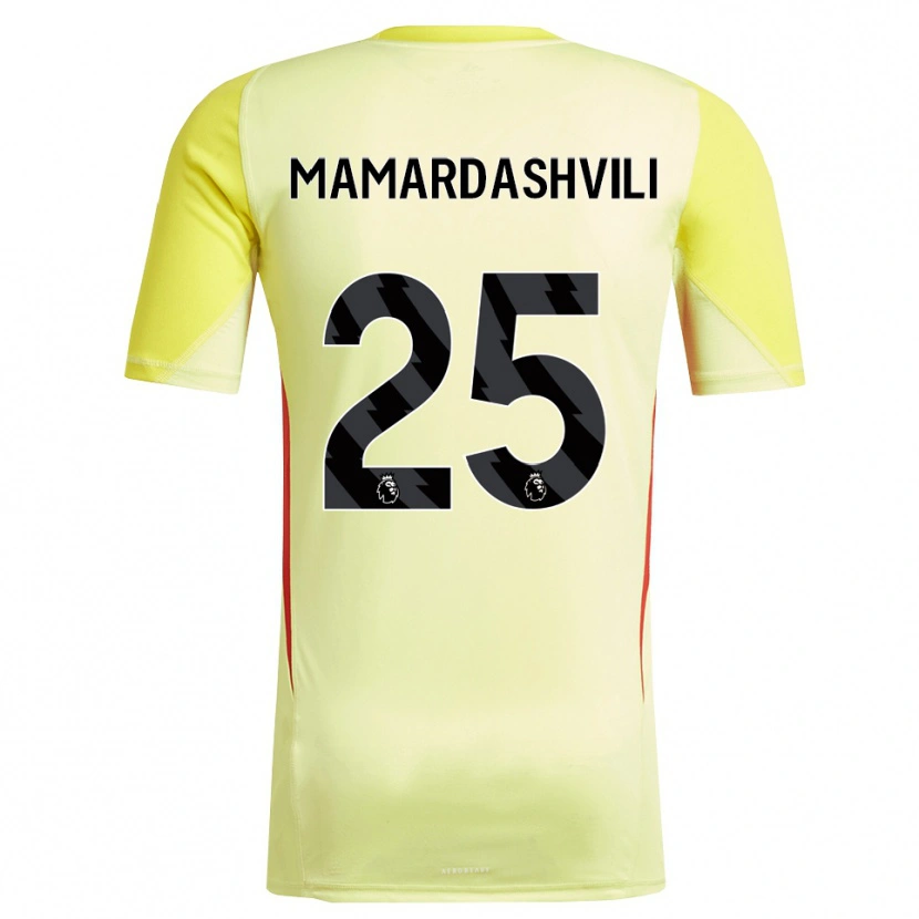 Danxen Dames Giorgi Mamardashvili #25 Geel Rood Keepersshirt 2025/26 T-Shirt België