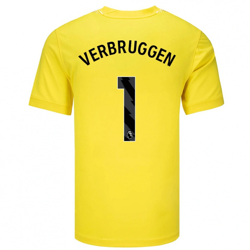 Danxen Dames Bart Verbruggen #1 Geel Zwart Keepersshirt 2025/26 T-Shirt België