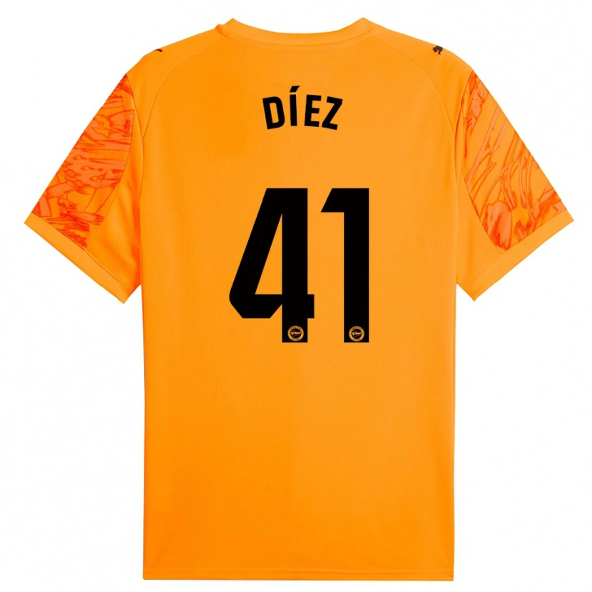 Danxen Dames Victor Díez #41 Oranje Zwart Keepersshirt 2025/26 T-Shirt België
