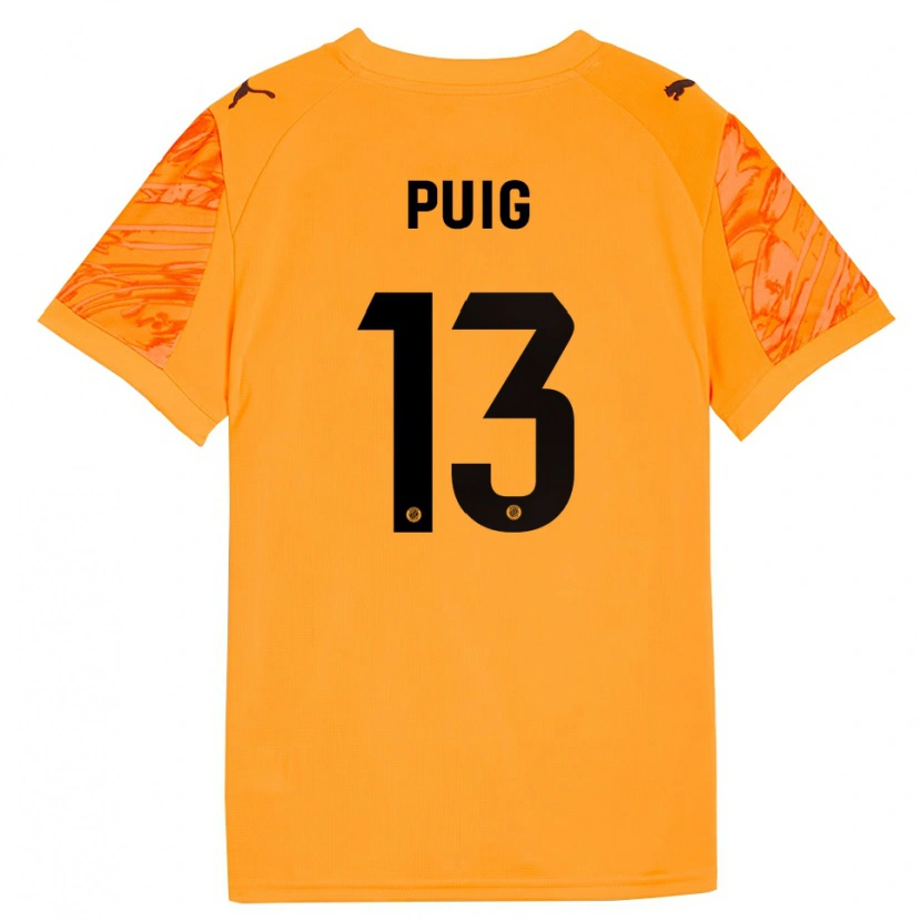 Danxen Dames Sergi Puig #13 Oranje Zwart Keepersshirt 2025/26 T-Shirt België