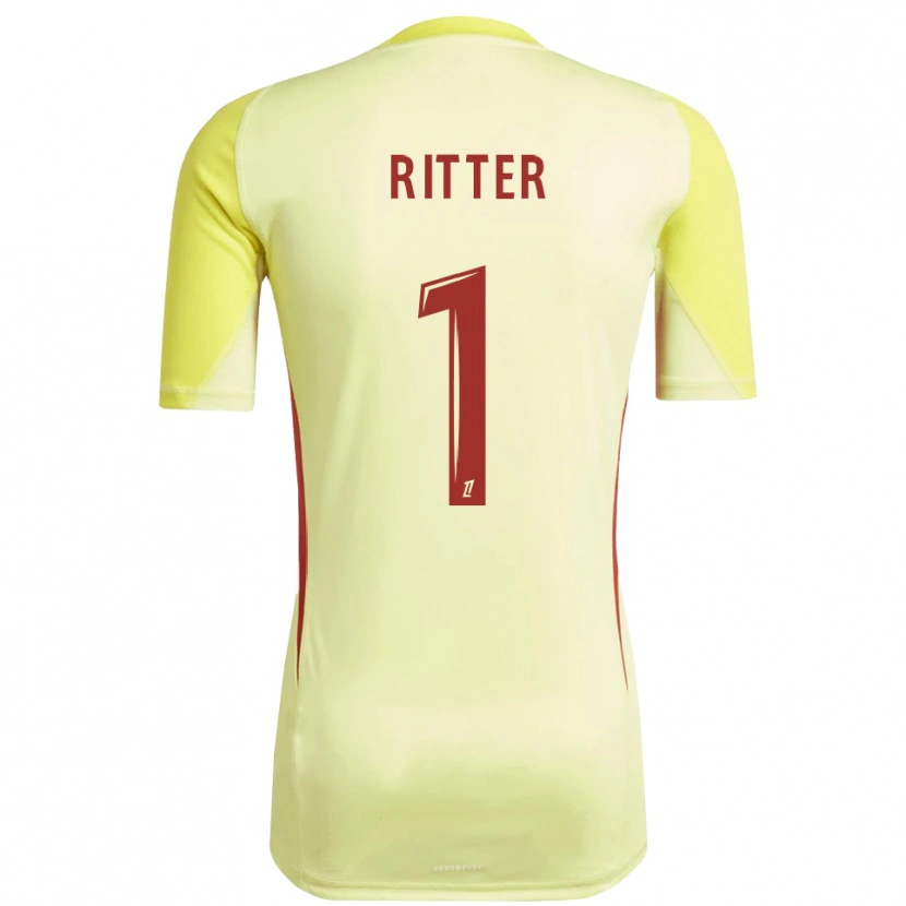 Danxen Dames Maxime Ritter #1 Lichtgeel Rood Keepersshirt 2025/26 T-Shirt België