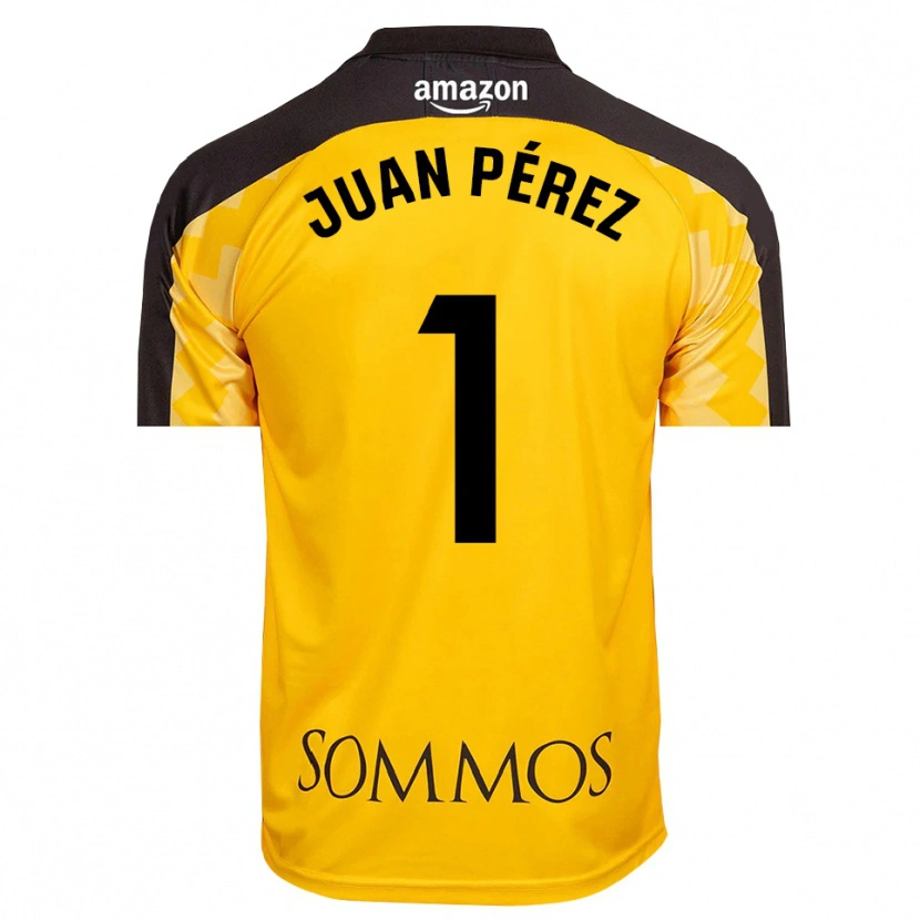 Danxen Dames Juan Pérez #1 Geel Zwart Keepersshirt 2025/26 T-Shirt België