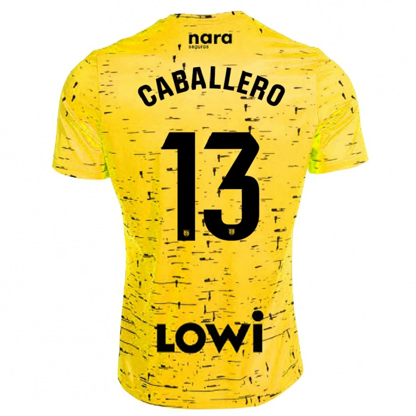 Danxen Dames Hugo Caballero #13 Geel Zwart Keepersshirt 2025/26 T-Shirt België