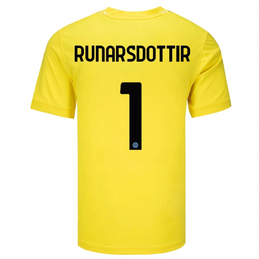 Danxen Dames Cecilía Rán Rúnarsdóttir #1 Licht Geel Zwart Keepersshirt 2025/26 T-Shirt België