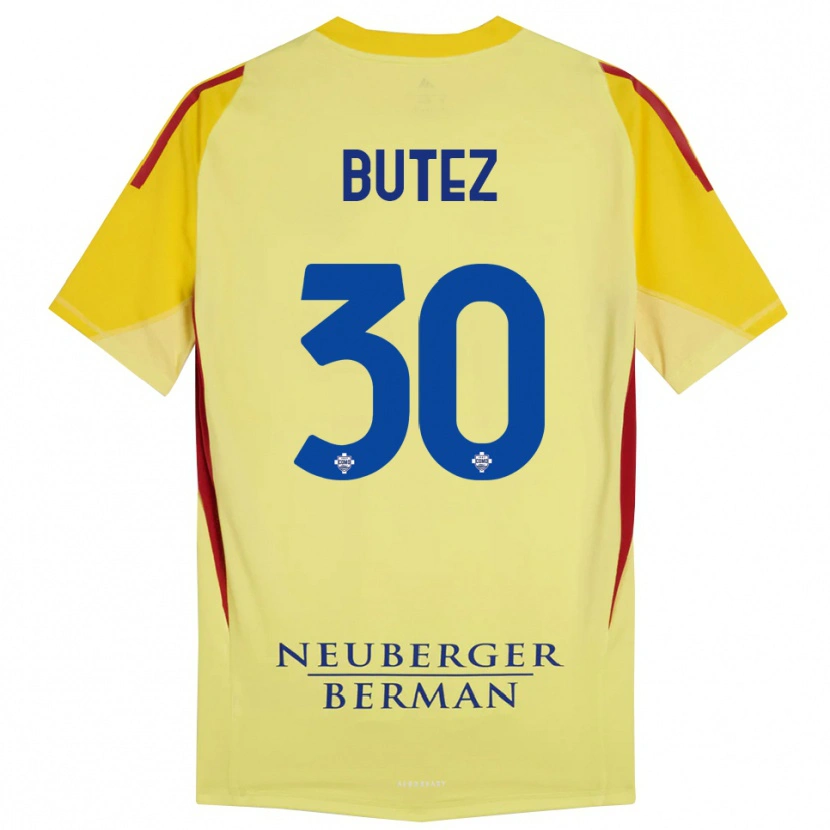 Danxen Dames Jean Butez #30 Licht Geel Zwart Keepersshirt 2025/26 T-Shirt België
